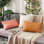 MIULEE Pack of 2 Decorative Outdoor Solid Waterproof Throw Pillow Covers Spring - Image 5