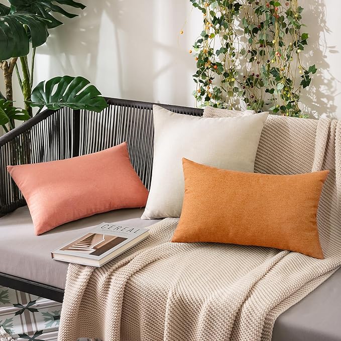 MIULEE Pack of 2 Decorative Outdoor Solid Waterproof Throw Pillow Covers Spring - Image 5