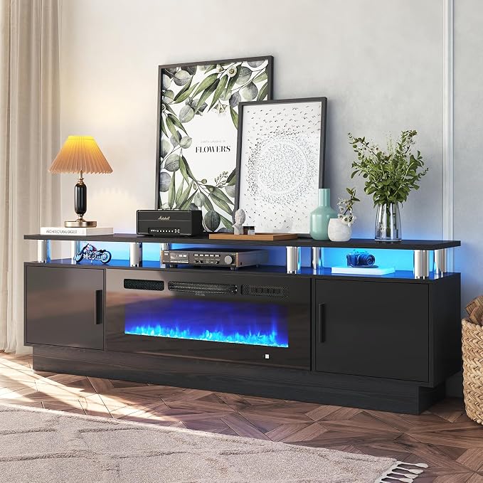 70" TV Stand for Living Room, Modern Entertainment Center & Media Console - Image 9