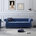 ORRD 2 Pieces Living Room Set, Velvet Couch Chesterfield Sofa Couch Chair - Image 3