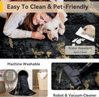 RELEANY Washable Area Rugs 4'x6' Non-Slip Modern Abstract Soft - Image 5