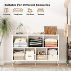 7-Cube Storage Organizer with Natural Wood Legs, Mid-Century Modern Bookcase - Image 6