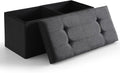 Storage Ottoman Bench Foldable Seat Footrest Shoe Bench End of Bed Storage by CUYOCA-MakeYouFeelComfort