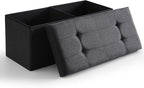 Storage Ottoman Bench Foldable Seat Footrest Shoe Bench End of Bed Storage by CUYOCA-MakeYouFeelComfort