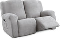 Recliner Loveseat Covers, 4-Piece Stretch Geometric Strokes Jacquard Reclining by Unknown