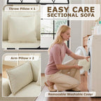 Modular Sectional Sofa Cloud Couch, Deep Seat Washable Chenille Fabric Sofa - Image 6