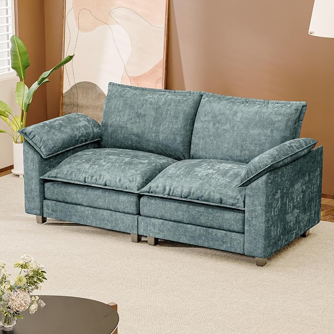 Modern Loveseat Sofa Chenille Cloud Couch - Image 7