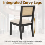 Westice Rattan Dining Chairs Set of 6, Farmhouse Natural Dining Room Chairs - Image 7