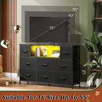 WLIVE Black Dresser TV Stand for 45, 55 inch TV, Entertainment Center - Image 7