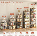 Aheaplus 6 Tier Rotating Bookshelf Tower, Revolving Bookcase, 360° Round - Image 5