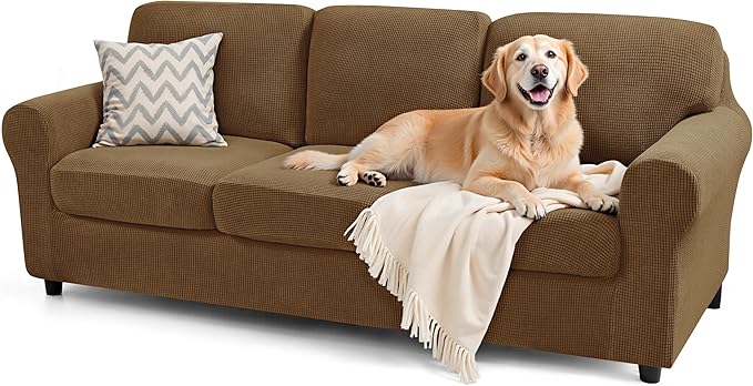 SUBRTEX 7 Pieces Stretch Sofa Slipcover Sets Couch Cover Sets Backrest Cushion by Subrtex