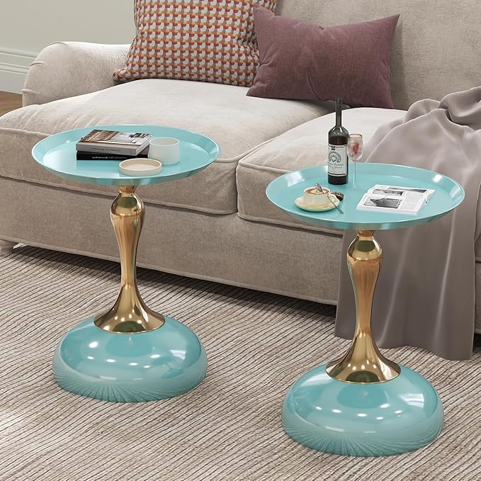 1-Pack Light Green Sleek Hourglass Side Table - Image 6