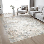 6x6 Area Rug Living Room Rug: Washable Modern Abstract Soft Thin Rug Indoor - Image 2