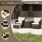 Tangkula 5 Pieces Patio Conversation Set, PE Wicker Outdoor Furniture Set - Image 7