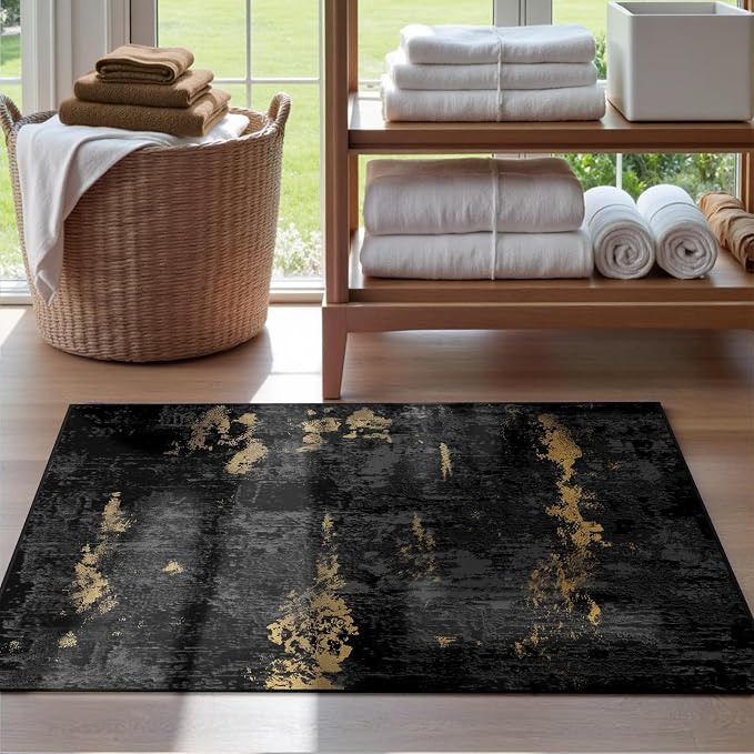 RELEANY Washable Area Rugs 2'x3' Non-Slip Modern Abstract Soft - Image 3