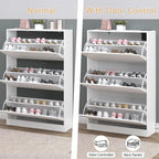 BORNOON Shoe Cabinet with Odor Control and Back Panels, Deodorizing Slim 3-Flip - Image 5