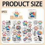 4 Sheets Rub on Transfers for Crafts, Paw Prints Furniture Transfers for Wood - Image 2