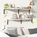 Fun Memories Floating Shelves for Wall, 12 Inch Deep Floating Shelves Set of 2 - Image 4