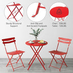 GarveeLife 3 Piece Patio Bistro Set, Folding Patio Bistro Table and Chairs Set - Image 6