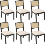 Westice Rattan Dining Chairs Set of 6, Farmhouse Natural Dining Room Chairs by ChairsforHomeLivingRoom
