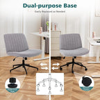 OLIXIS Criss Cross Chair with Wheels Wide Cross Legged Office Desk Vanity Chair - Image 7