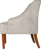 HomePop Swoop Arm Accent Chair, Velvet Grey - Image 6