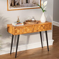 Bme Console Modern Mid-Century 2 Drawers and Metal Legs, Unique Geometric by Bme