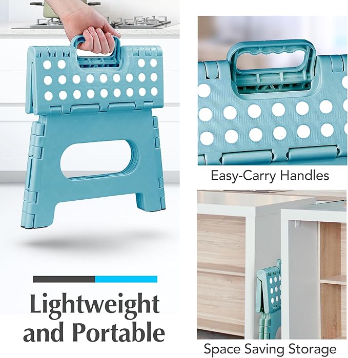 Handy Laundry Folding Step Stool 9 Inch – Sturdy Plastic Foldable Step Stool - Image 7