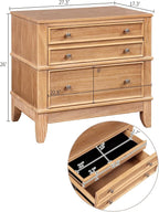 Merax 27.3 Inch Solid Wood Nightstand, Mid Century Modern Night Stand - Image 2