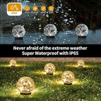 JKIMK Solar Globe Lights Outdoor Waterproof-Solar Balls Garden-Cracked Glass - Image 4
