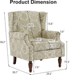 Pia Ricco High Back Floral Accent Chair - Image 2