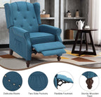 Wingback Recliner Chair with Massage and Heat, Tufted Fabric Push Back Recliner - Image 6