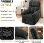 Korser Recliner Chair, Swivel Rocker Recliner Chair - Image 5