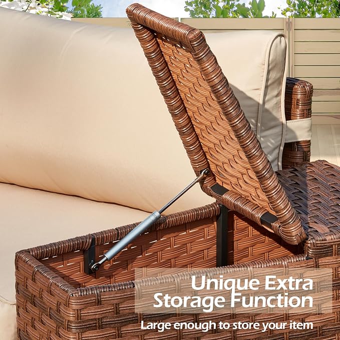 ECOTOUGE 8-Piece Half-Moon Curved Patio Furniture Set - Image 6