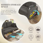 67" Small Loveseat Couch with Storage, USB Charging and Cup Holder, Space - Image 4