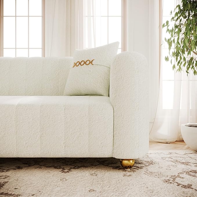 83.46" Fabric Couch for Living Room, Cute Modern Sofa - Image 4