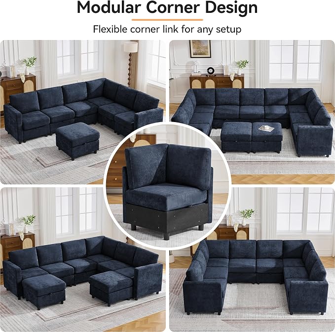 104'' U Shaped Modular Sofa, Sectional Couches - Image 6