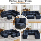 104'' U Shaped Modular Sofa, Sectional Couches - Image 6