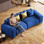 104" Oversized Chesterfield Loveseat Luxury Velvet Couch Vintage Tufted Sofa - Image 8