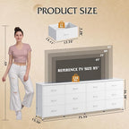 WLIVE 75.5'' White Dresser for Bedroom, TV Stand for 85, 65 Inch TV, 12 Drawer - Image 3