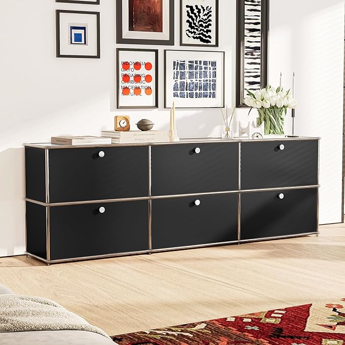 Modern Storage Cabinet Sideboard Versatile Free-Standing Organizer Cabinets - Image 7