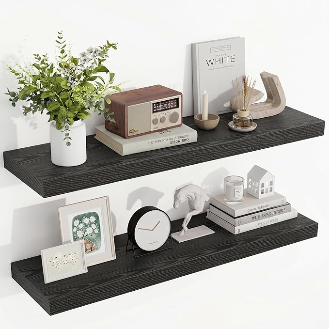 Acovy 36 Inch Floating Shelves, Wooden Shelves by Acovy