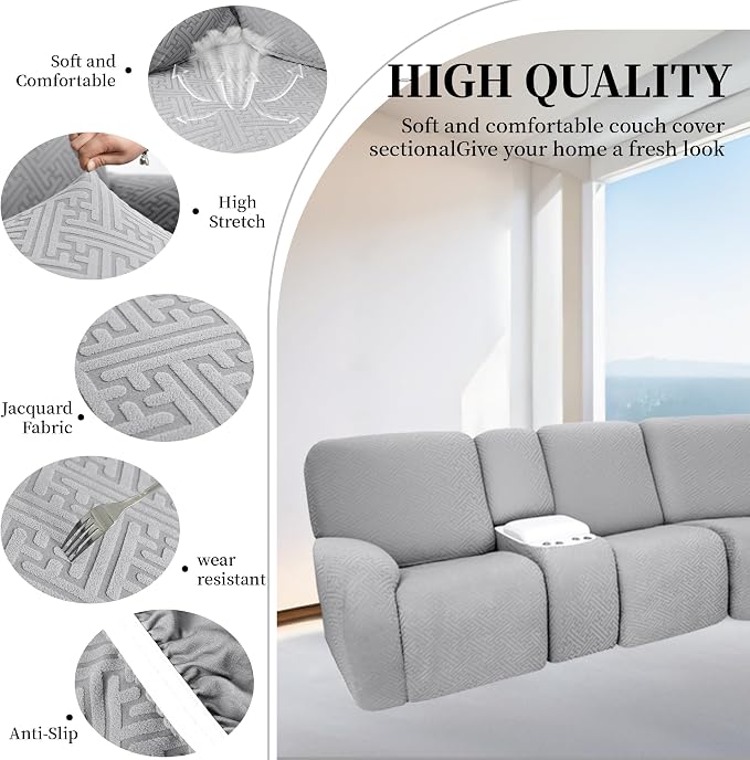 100% Waterproof Sectional Recliner Couch Covers - Image 5
