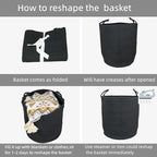 XUANGUO Black Cotton Rope Laundry Basket Hamper - Image 6