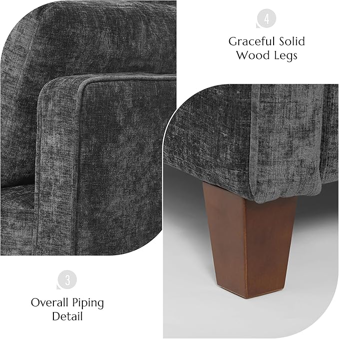 Luxury Oversized Accent Chair, 40.9" Upholstered Piping Single Armchairs - Image 7
