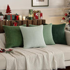 MIULEE Boho Farmhouse Sage Green Throw Pillow Covers 18x18 Inch Set of 4 - Image 9
