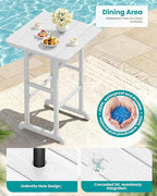 SERWALL 5 Pieces Adirondack Bar Chairs Set, HDPE Adirondack Barstools Chairs - Image 2