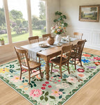 Area Rug Living Room Rugs: Floral 5x7 Washable Rug Vintage Soft Boho Non-Slip - Image 4