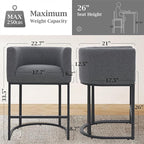 ClinQ 26" H Counter Height Bar Stools Set of 2, Modern Barrel Counter Stools - Image 2