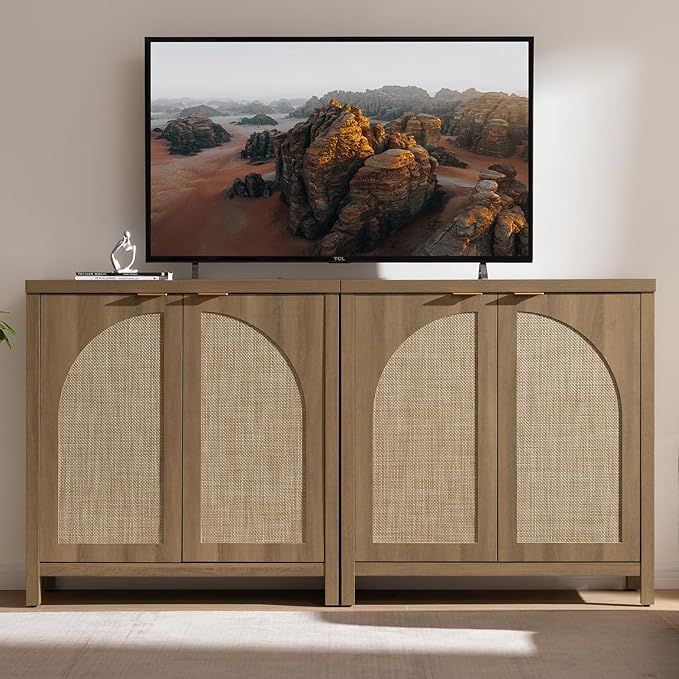 SICOTAS Rattan Sideboard Buffet Cabinet - Image 4